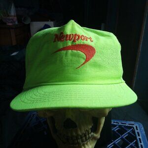 Vintage 90s Newport Logo Neon Snap Back Hat